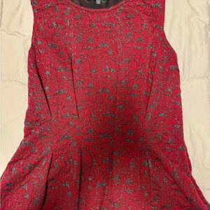 Eva Franco Red and Black Textured Dress Top